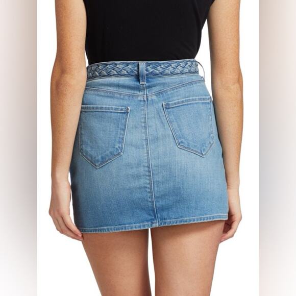 L'AGENCE Shannon Braided Waist Band Denim Mini Skirt Size 25 - Picture 5 of 9